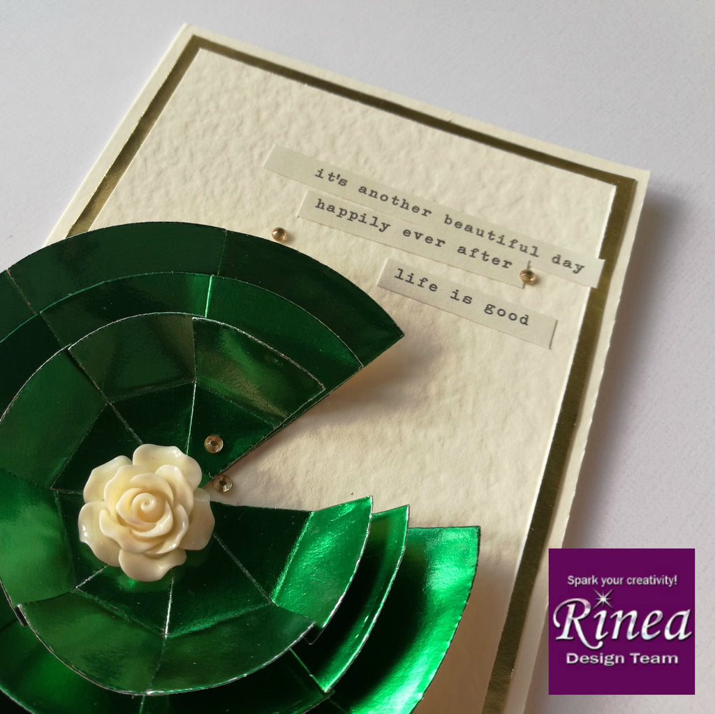 Lily Pad Card with Rinea Foiled Paper and 3D Rolled Star Die