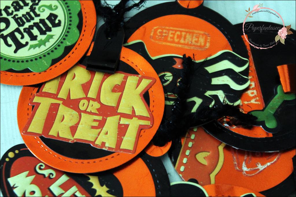 Halloween Tags with Rinea Foiled Paper
