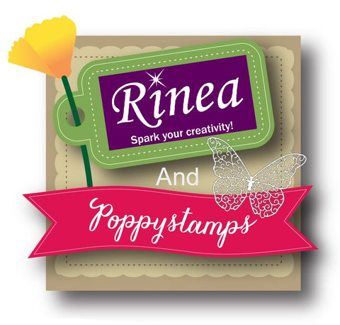 Rinea Foiled Paper and Poppystamps Collaboration Whittles by Roni Johnson