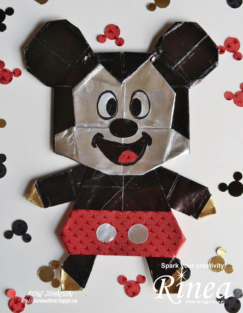 Mickey Mouse Origami using Rinea Foiled Paper
