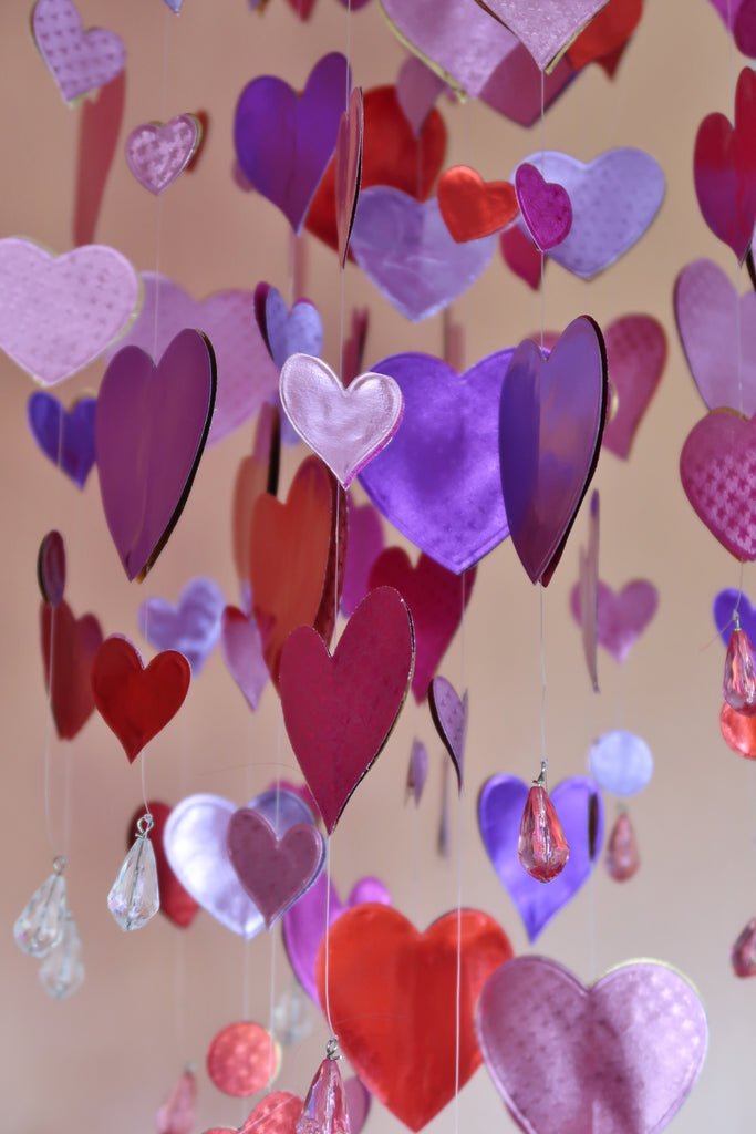 Rinea Foiled Paper Sweet Heart Mobile by Roni Johnson