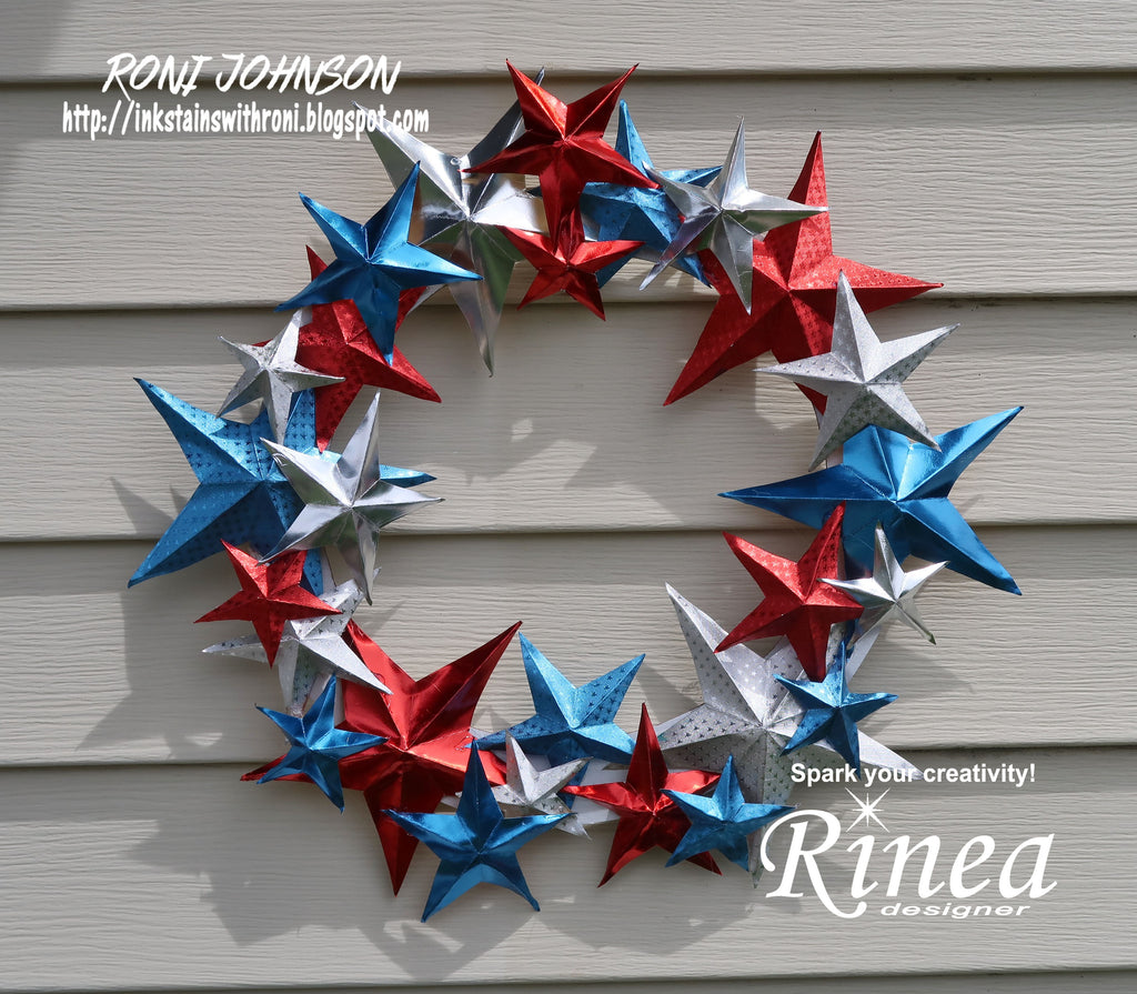 Patriotic Wreath with Rinea Foiled paper