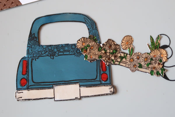 Rinea Wildflower Pickup Truck Card with Roni Johnson