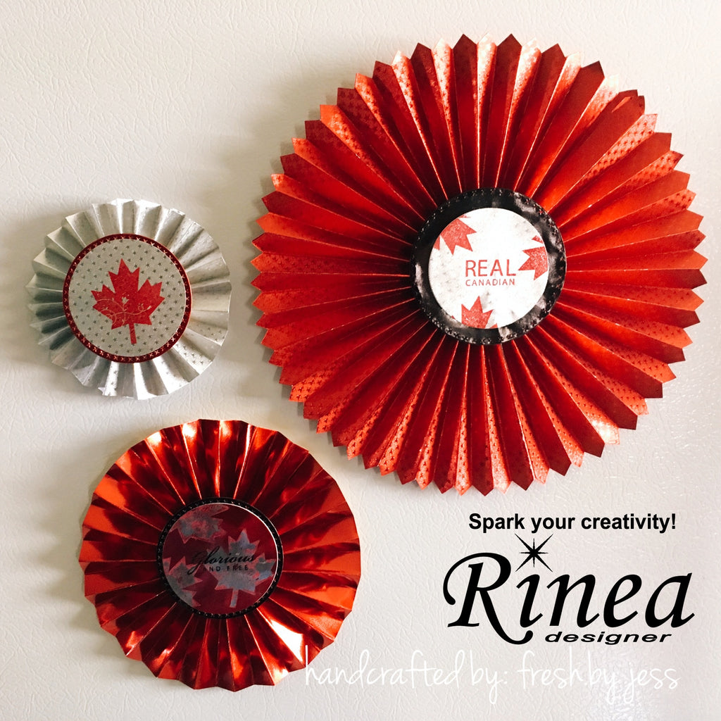 Canada Day Rosette Decorations with Rinea Foiled Paper
