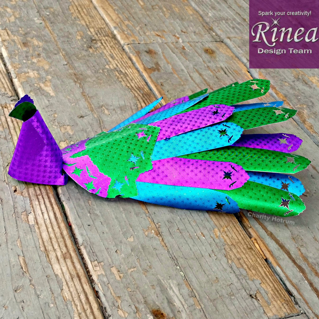 Peacock using Rinea Foiled Paper