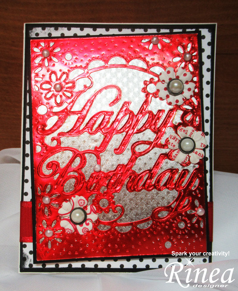 Happy Birthday Card using Rinea Foiled Paper