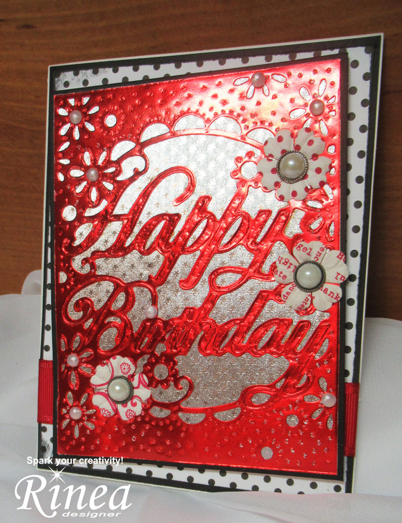 Happy Birthday Card using Rinea Foiled Paper