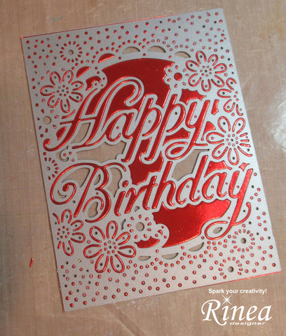 Happy Birthday Card using Rinea Foiled Paper