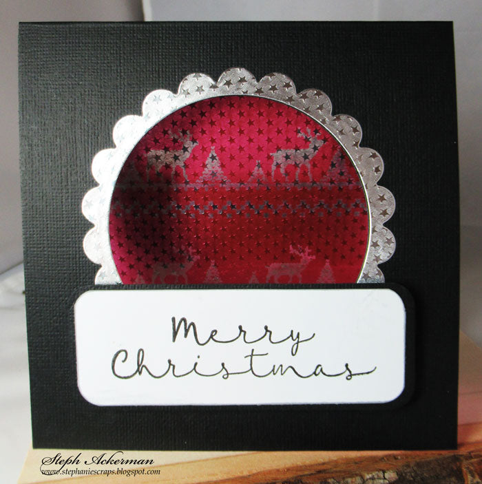 Card using Rinea Foiled Paper, Rinea Ghost Ink & Joy Clair Stamps