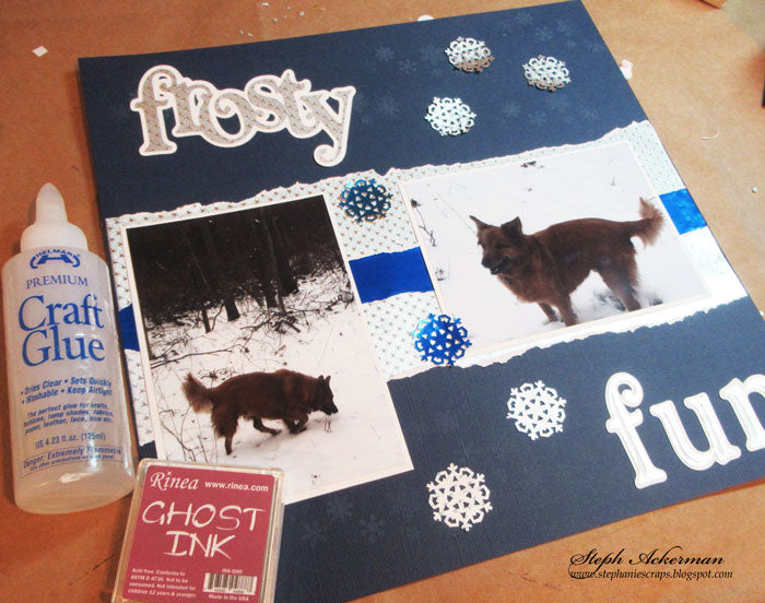 Scrapbook layout using Rinea Foiled Paper