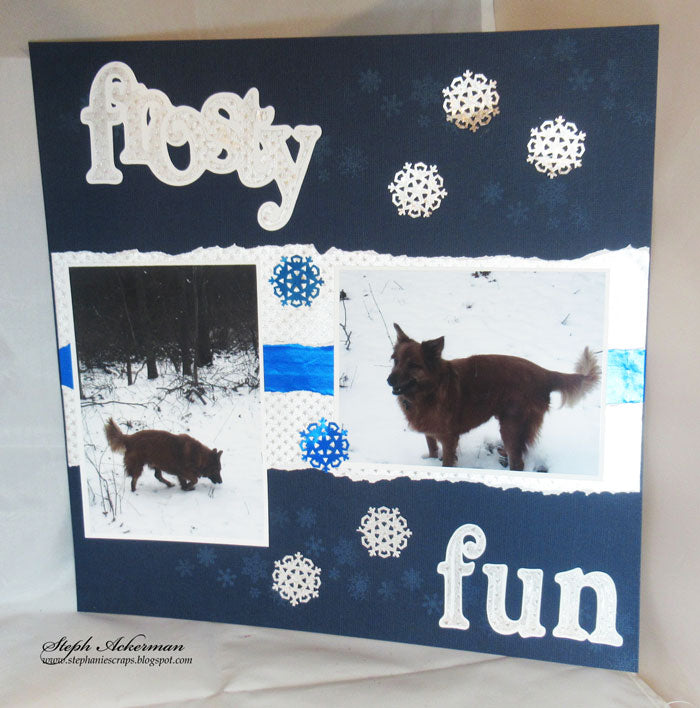 Scrapbook layout using Rinea Foiled Paper