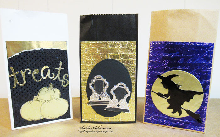 Halloween Treat Bags using Rinea Foiled Paper