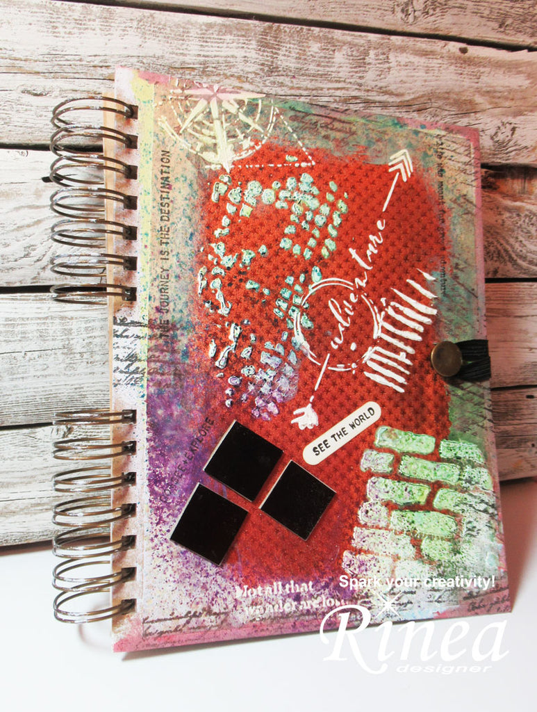 Mixed Media Altered Journal using Rinea Foiled Paper