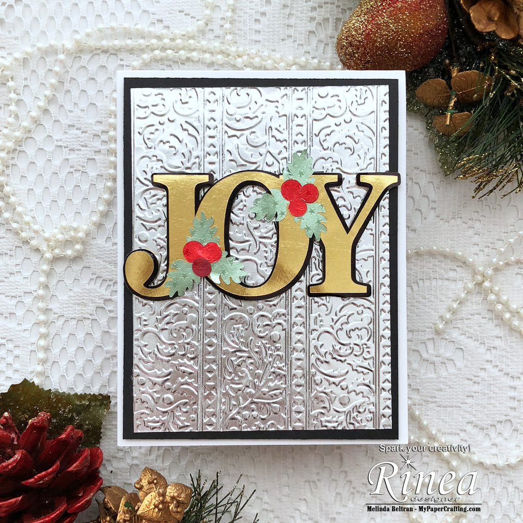 Christmas card using Rinea Foiled Paper