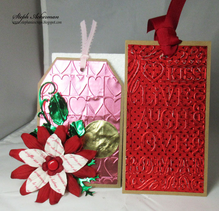Valentine Tags using Rinea Foiled Paper