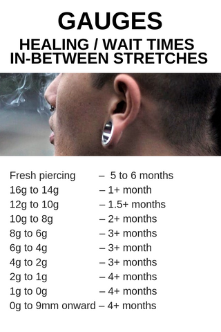 gauges ear stretching wait time chart