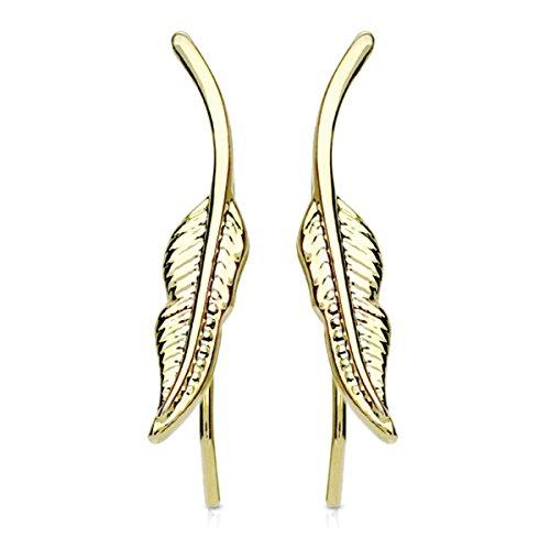 BodyJ4You Pair of Leaf Tribal Feather 