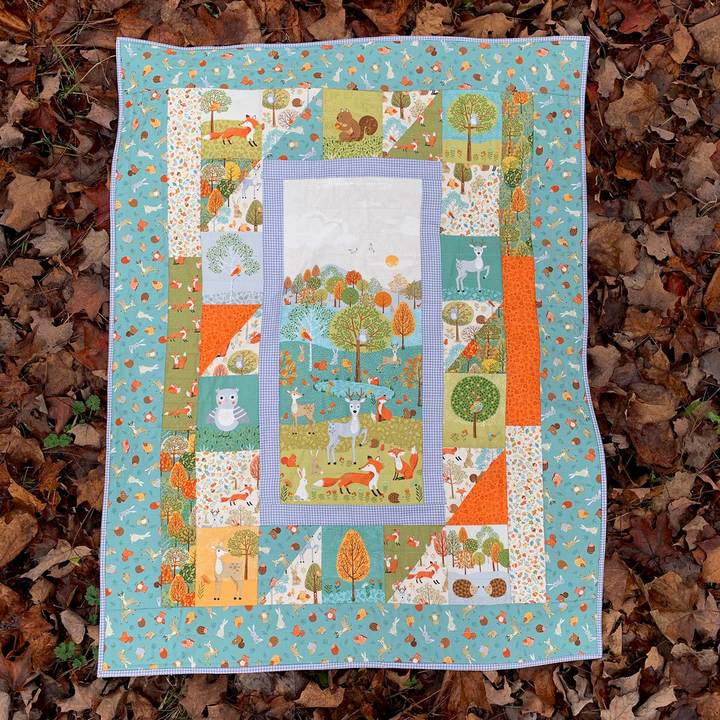 forest-panel-baby-quilt-and-pillow-saltwater-fabrics