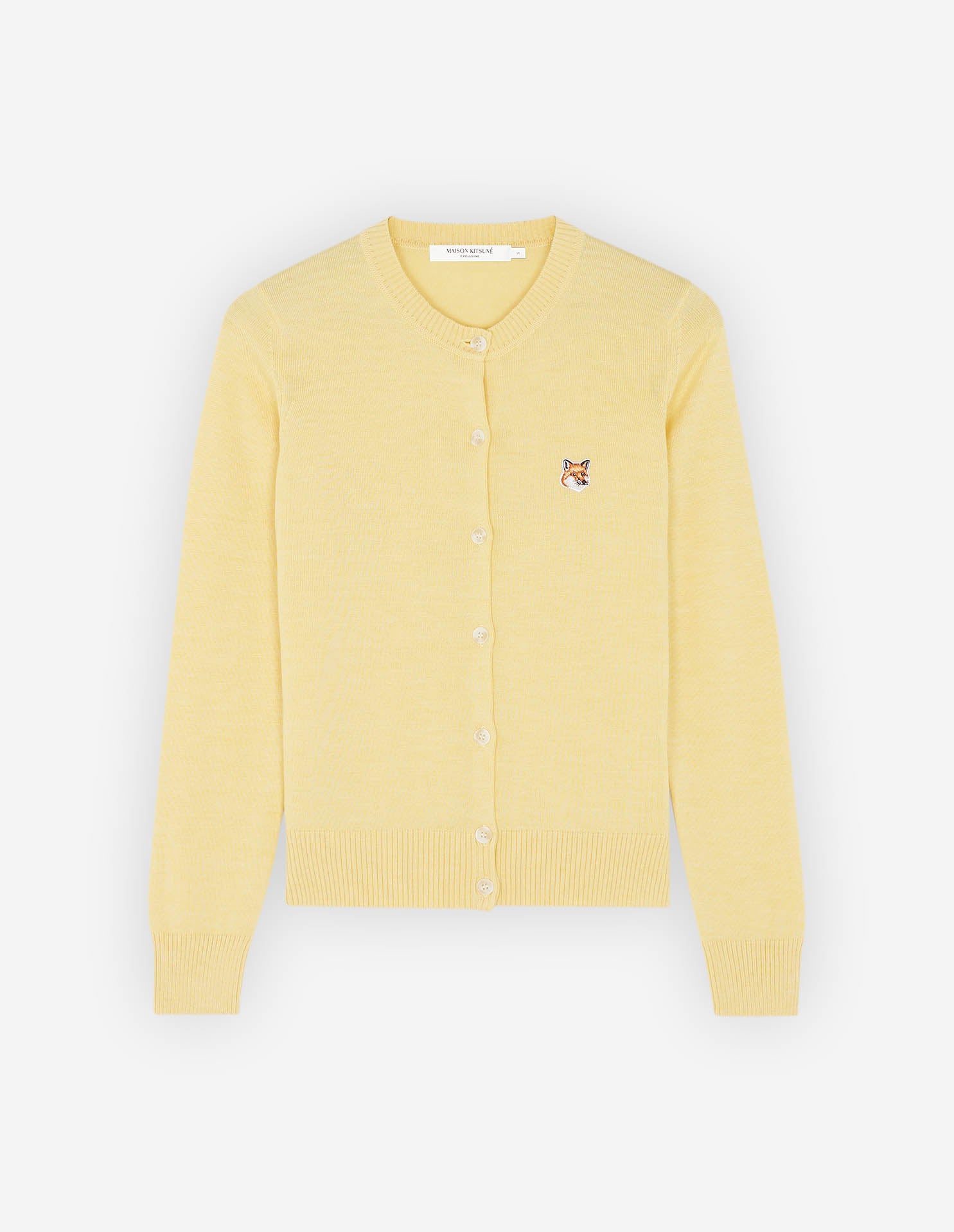 Fox Head Patch Adjusted R-neck Cardigan Soft Yellow – rue de can