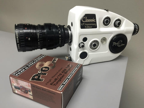 Classic Pro Super 8 Camera 50th Anniversary Edition in matte white or matte black