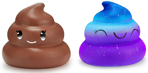 Brown Poop and Galaxy Poop Squishies 
