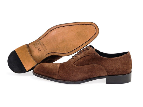 Suede Oxford Brown Shoes. Leather Sole 