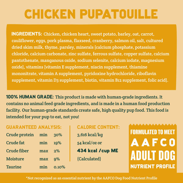 A Pup Above Chicken Pupatouille Whole Food Cubies Dog Food