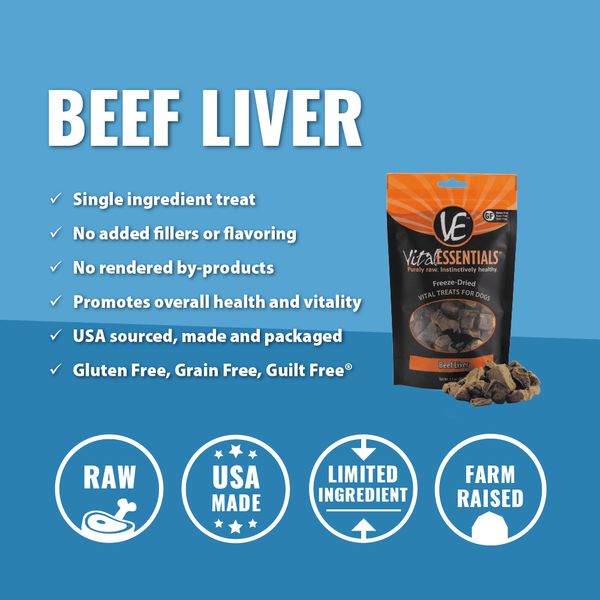 Vital Essentials Freeze Dried Beef Liver Dog Treats