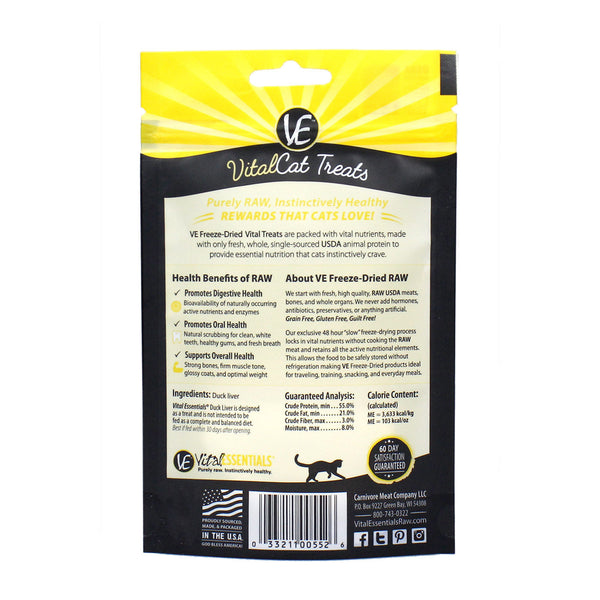 Vital Essentials Duck Liver Freeze Dried Cat Treats