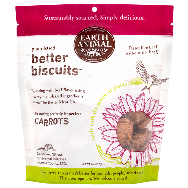 Earth Animal Plant-Based Better Biscuits Beef & Carrot Dog Treats