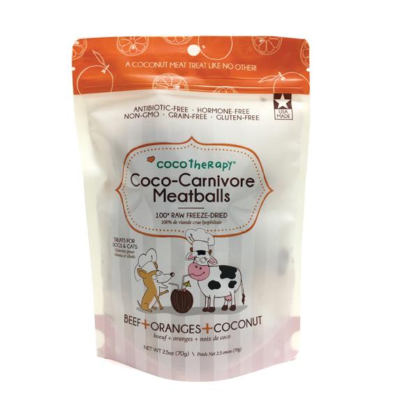 CocoTherapy Coco-Carnivore Meatballs Beef, Orange & Coconut Dog Treats