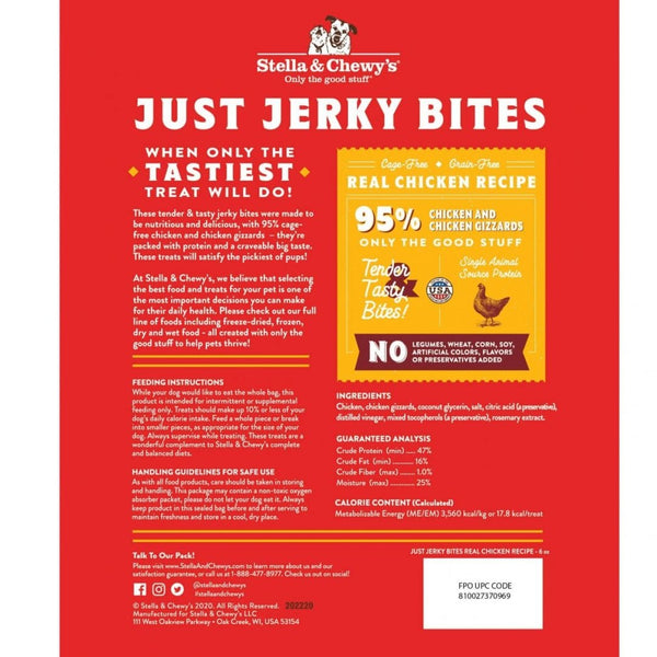 Stella & Chewy's Just Jerky Bites Chicken Recipe Dog Treats