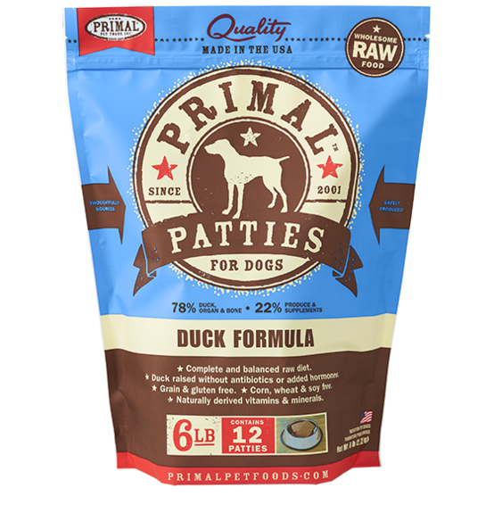 Primal Raw Frozen Duck Nuggets Dog Food