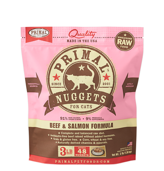 Primal Raw Frozen Beef & Salmon Formula Nuggets Cat Food