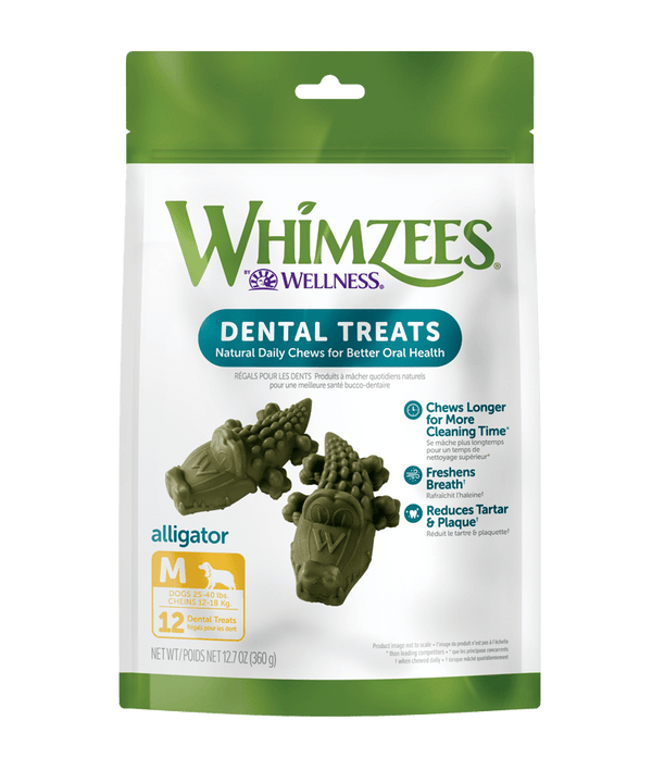 Whimzees Alligator Dental Chews Dog Treats