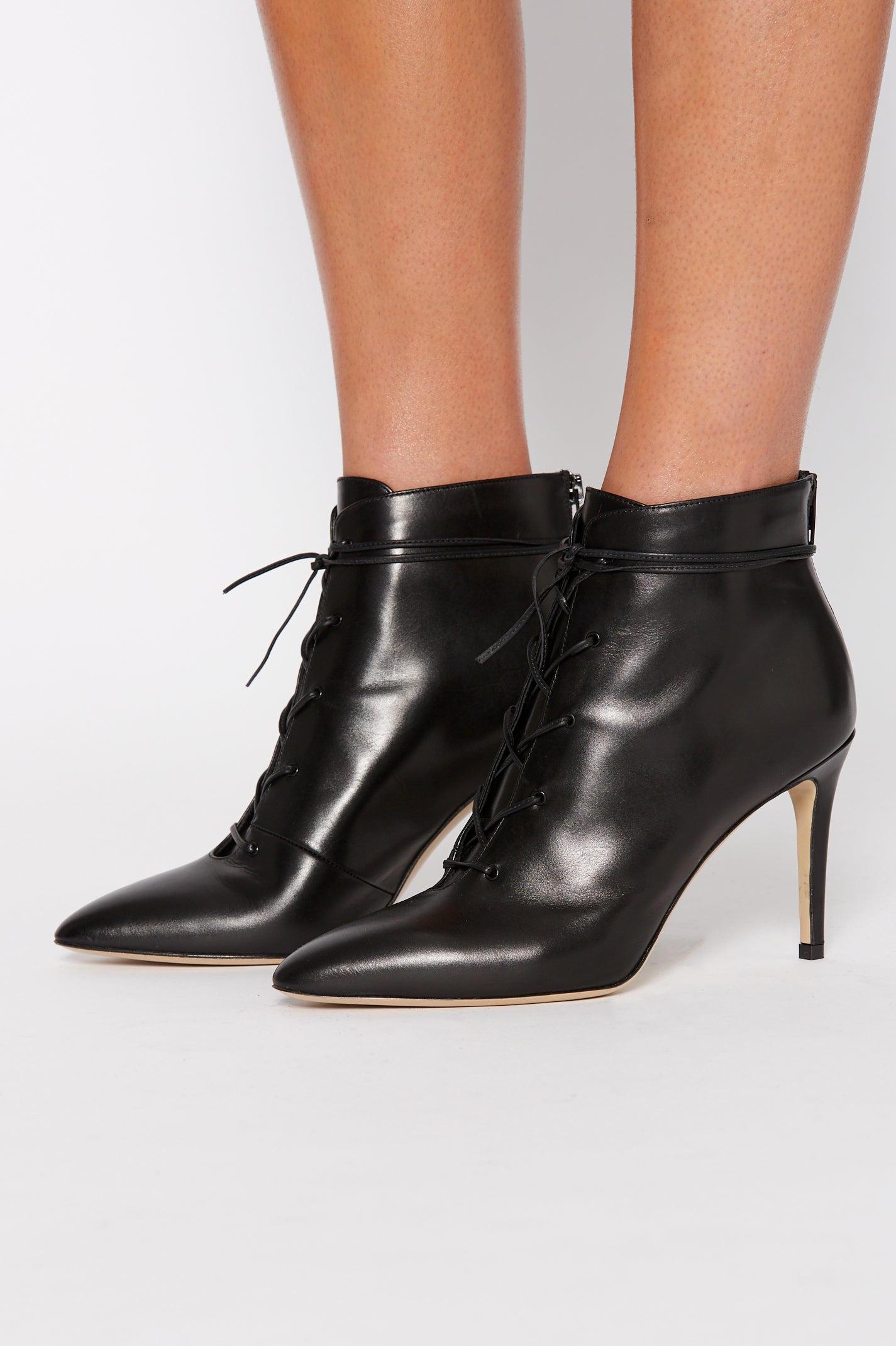 LACE-UP ANKLE BOOT 8.5 NERO