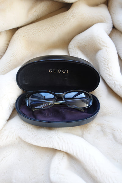 New Vintage Gucci 1189/S Black Mate Oval Frame Sunglasses 1990's Italy Y2K  For Sale At 1stDibs