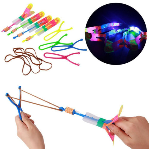 Large LED Light Slingshot Elastic Arrow Rocket Helicopter Flying Toy Party Fun Gift - Color Random - and Hemp flowers UK