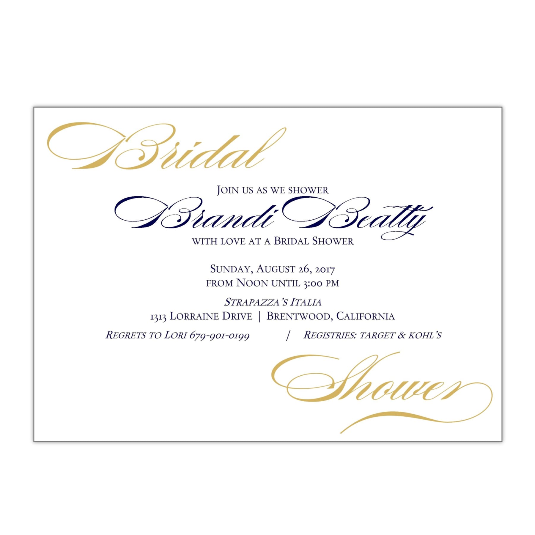 elegant bridal shower invitations