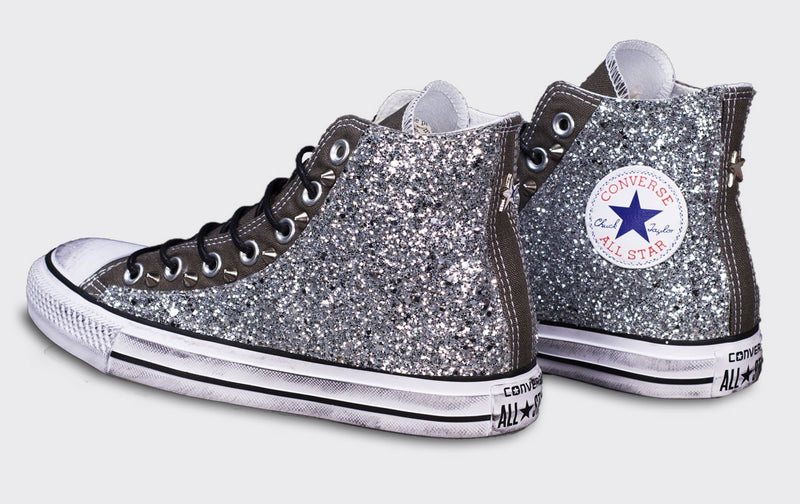 converse brillantini argento 800