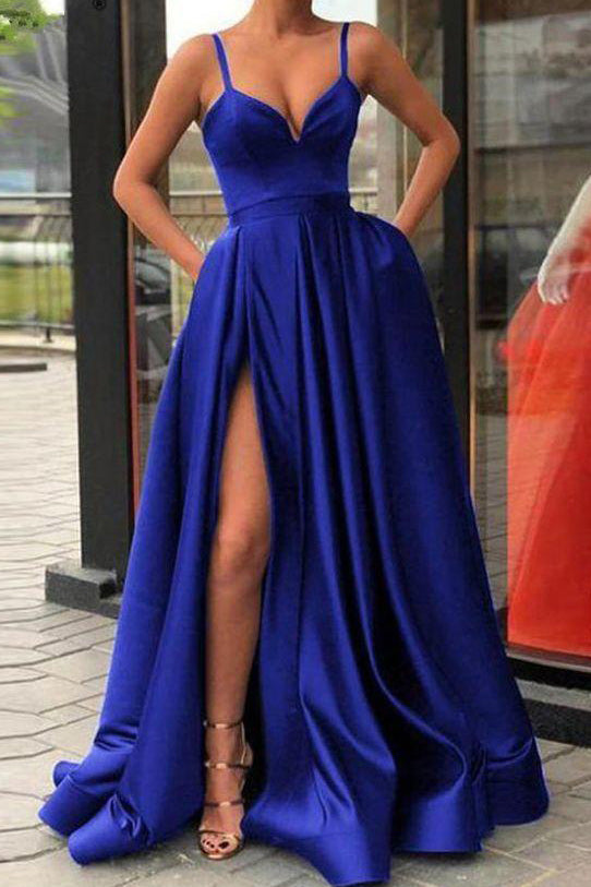 royal blue dress with split