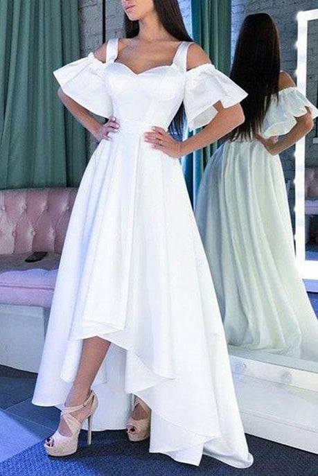 white high low formal dress