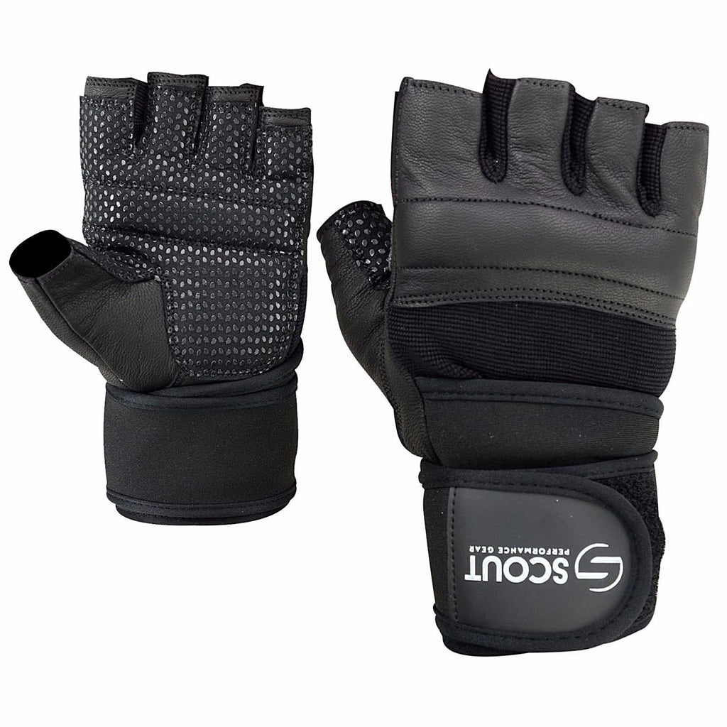 leather weight training gloves