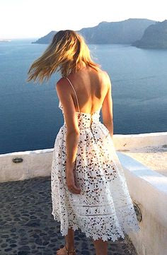 lily houston design image of sundress at sunset - white lace