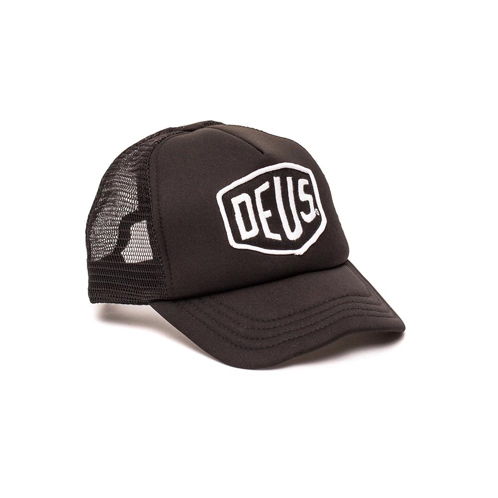 Deus Baylands Trucker Hat Black/White with Black Mesh DMS07875