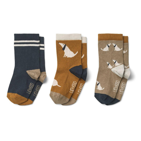 DIMM: Liewood sokkar Silas · 3 pk · Dog / Oat mix
