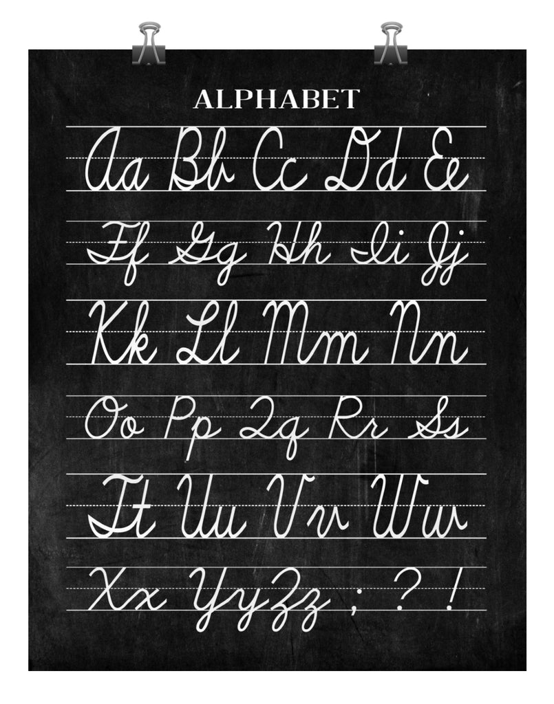 Cursive Alphabet Strip Printable