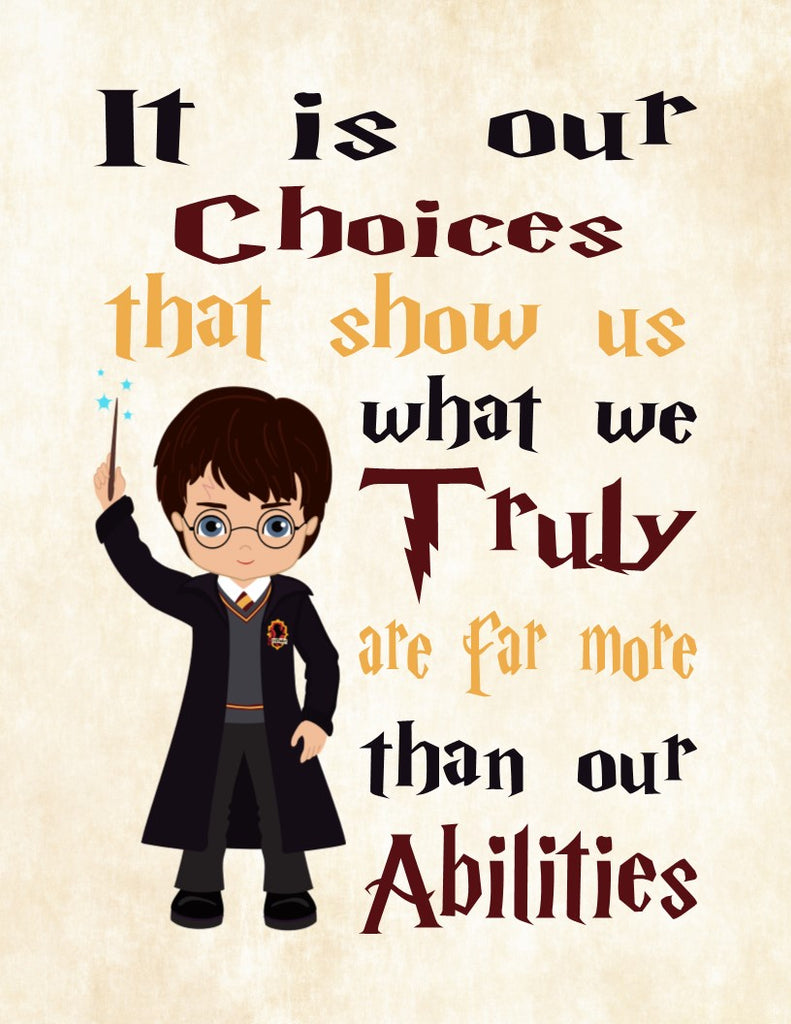 Harry Potter Inspirational Quotes Set of 4 Nursery Decor Prints on Par