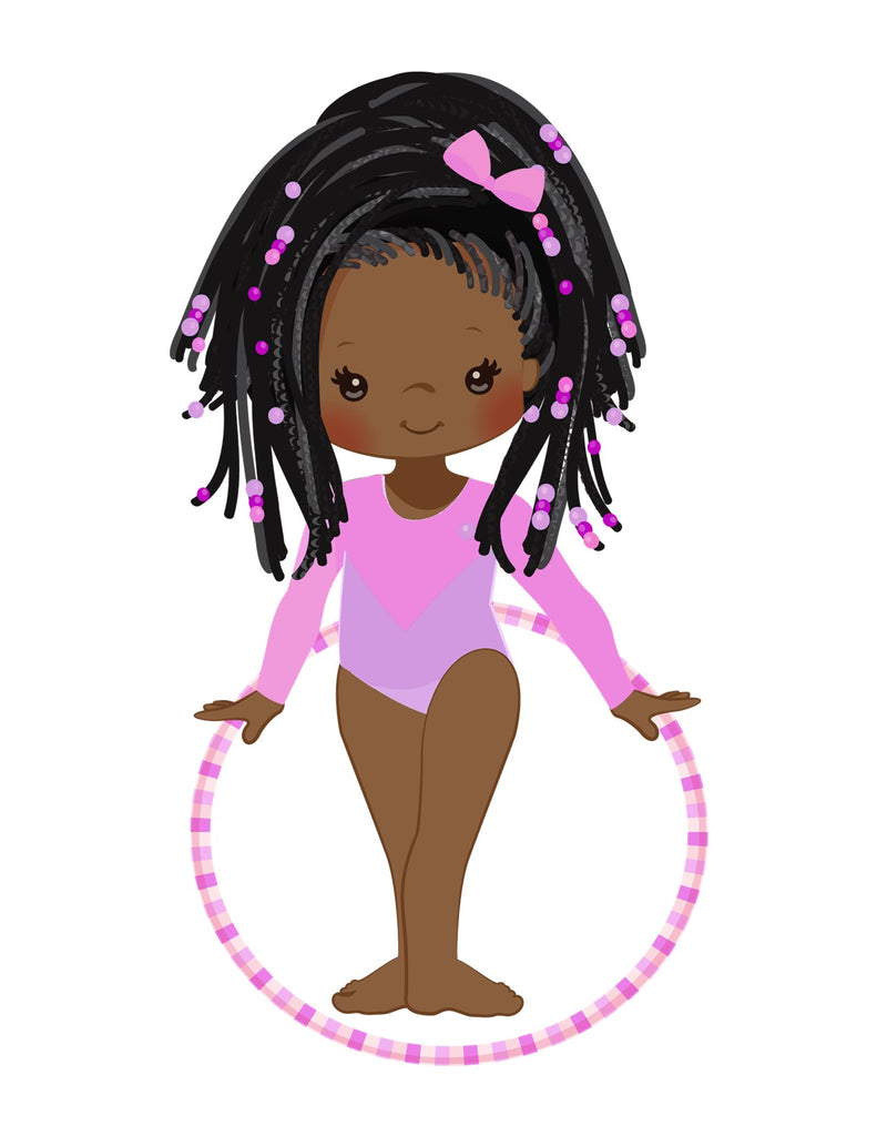 hula hoop girl clipart puple