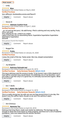 saffron tea reviews in Amazon Safaroma 